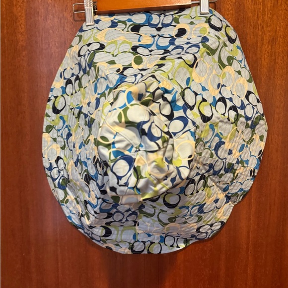 Coach Blue and Cream Patterned Hat
